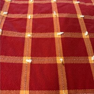 Plaid Red and Orange Bedding Set cotton tablecloth
